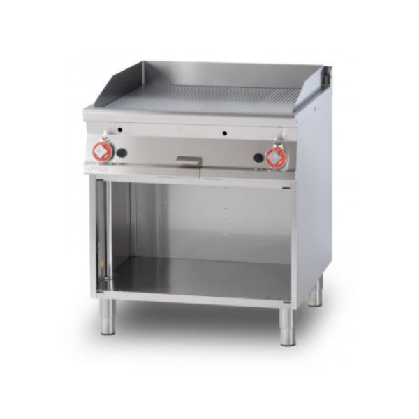  Πλατώ επιδαπέδιο αερίου διπλό ραβδωτό χρωμίου  FTR-98GS 